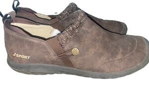 JSport Womens 10 M Alice Loafers Brown Faux Fur Slip-on Shoes By Jambu Nice
